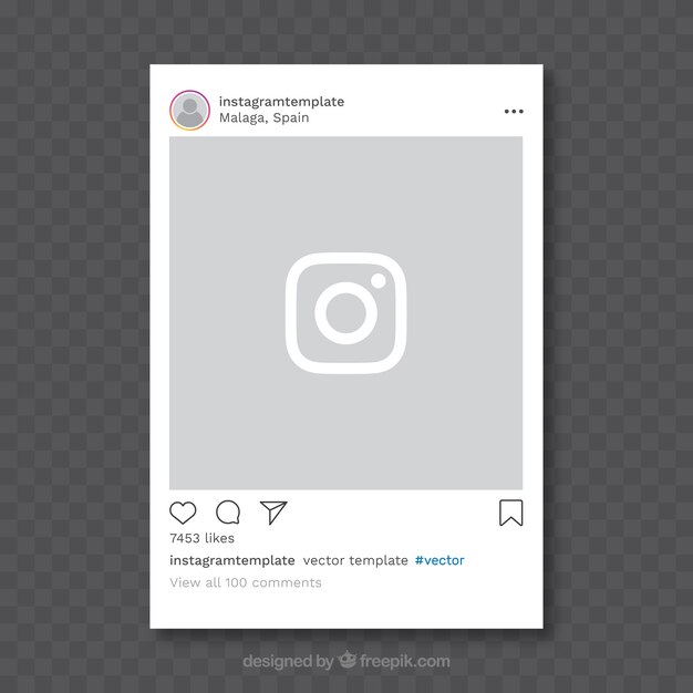Post no Instagram com fundo transparente