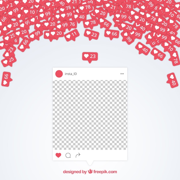 Vetor grátis post no instagram com fundo transparente
