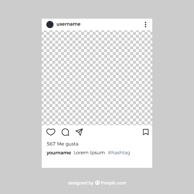 Vetor grátis post no instagram com fundo transparente