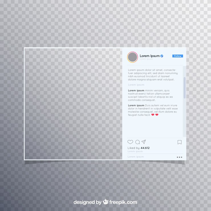Vetor grátis post no instagram com fundo transparente