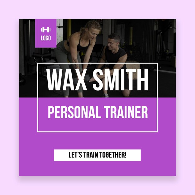 Vetor grátis post simples do instagram de personal trainer