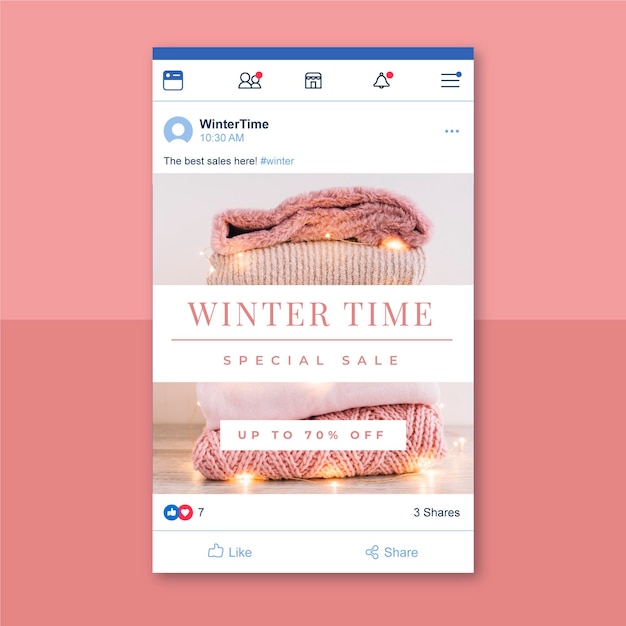 Vetor grátis postagem criativa de inverno no facebook