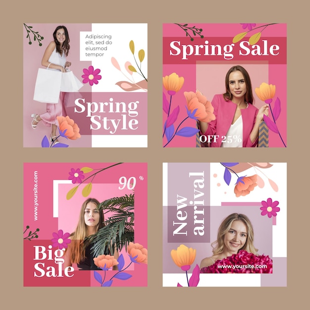 Postagem de instagram de venda de primavera