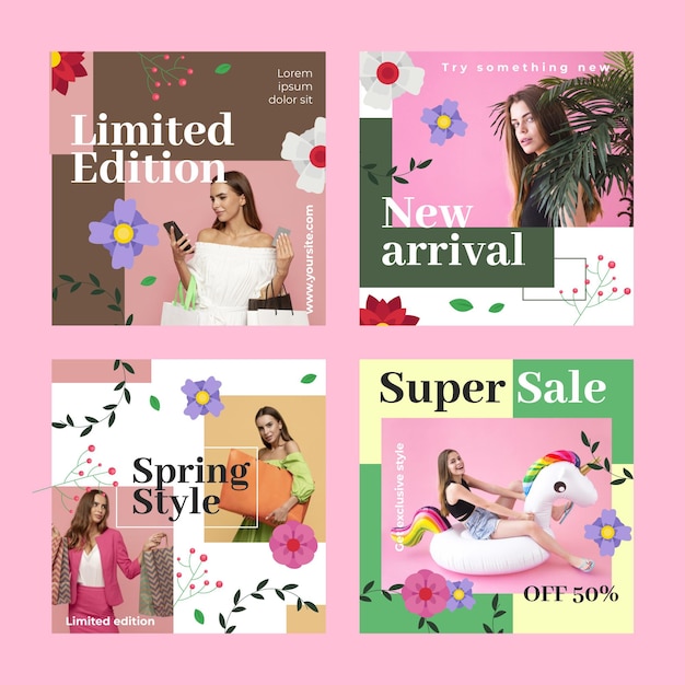 Postagem de instagram de venda de primavera