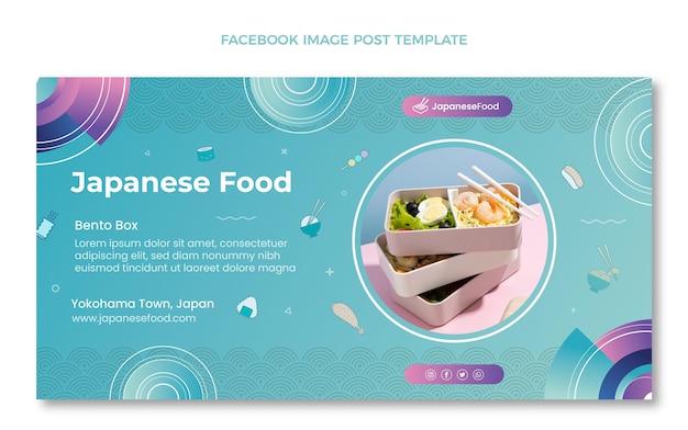 Vetor grátis postagem de mídia social desenhada à mão sobre comida japonesa