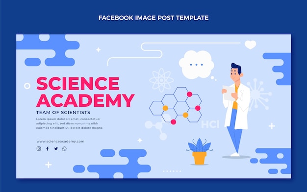 Vetor grátis postagem do facebook do flat design