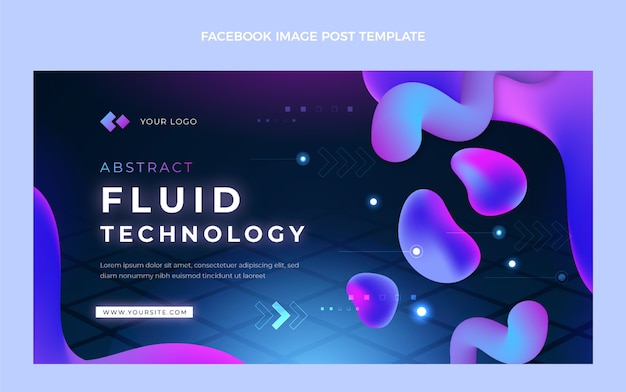 Vetor grátis postagem do facebook sobre tecnologia de fluido abstrato gradiente