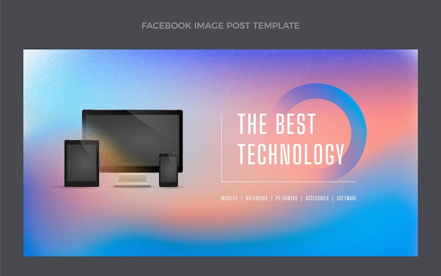 Postagem do facebook sobre tecnologia de textura gradiente