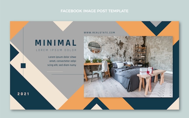 Vetor grátis postagem no facebook de imóveis de design plano