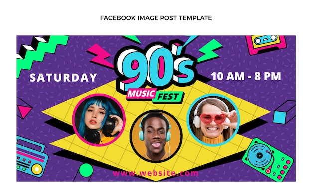 Postagem no Facebook do festival de música nostálgica dos anos 90