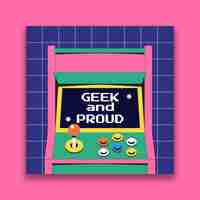 Vetor grátis postagem no instagram do dia do orgulho geek criativo