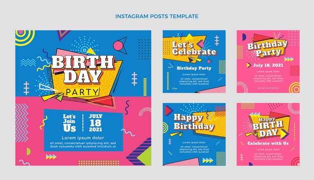 Postagem nostálgica de aniversário dos anos 90 no Instagram