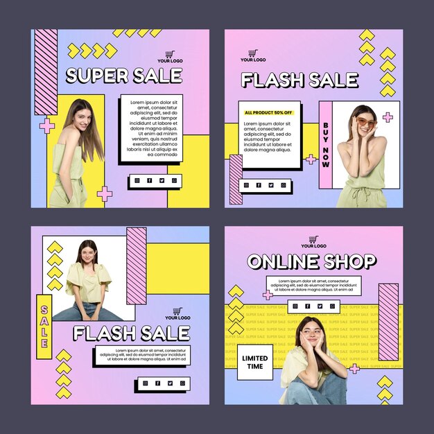 Postagens do Instagram de compras online