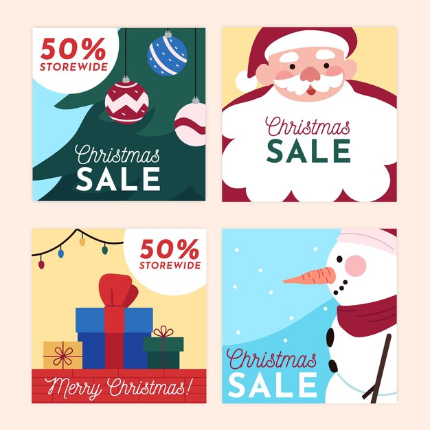 Postagens do Instagram de promoções de natal
