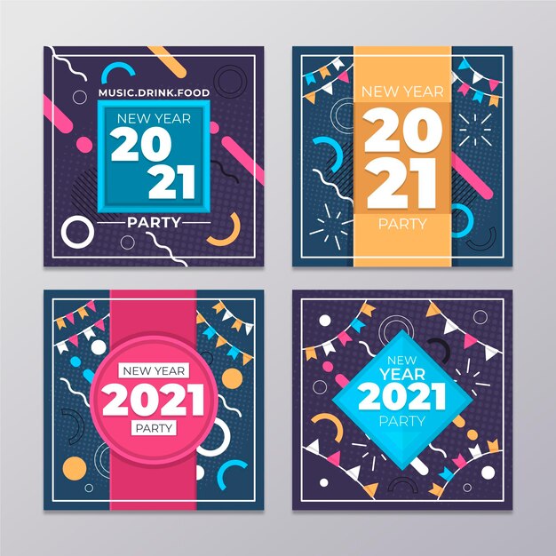 Postagens no Instagram da festa de ano novo de 2021