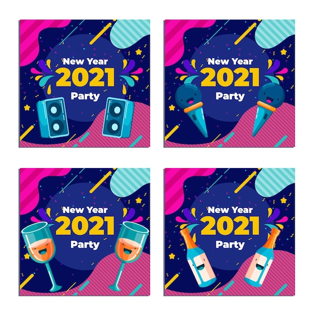 Postagens no instagram da festa de ano novo de 2021