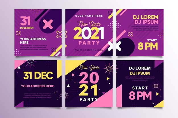 Postagens no Instagram da festa de ano novo de 2021