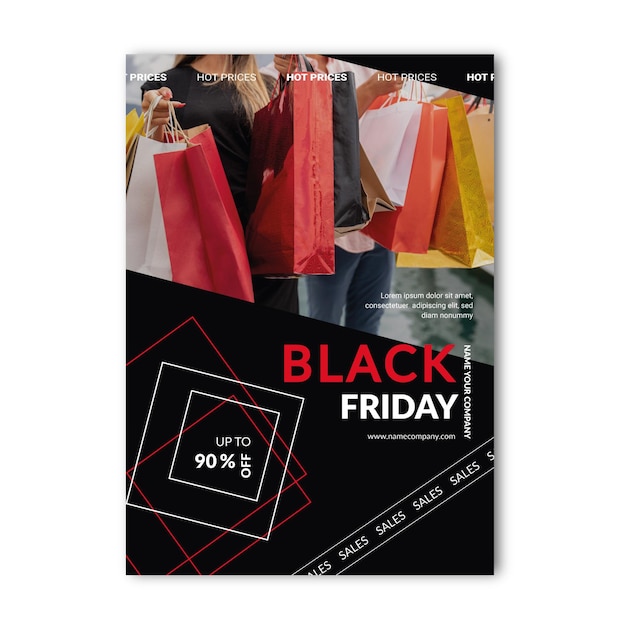 Vetor grátis pôster black friday a4