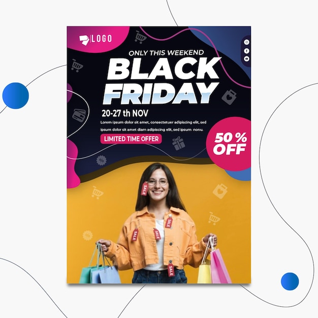 Vetor grátis pôster black friday a4