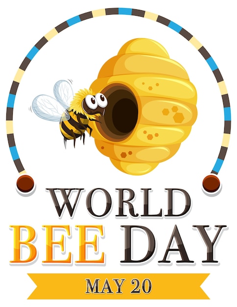 Vetor grátis poster da celebração do dia mundial das abelhas