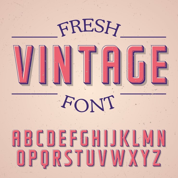 Vetor grátis pôster de fonte vintage fresca na ilustração de rosa