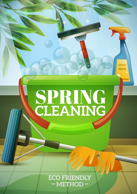 Poster de limpeza de primavera