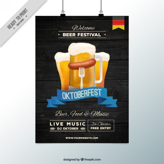 poster de madeira para o festival Oktoberfest