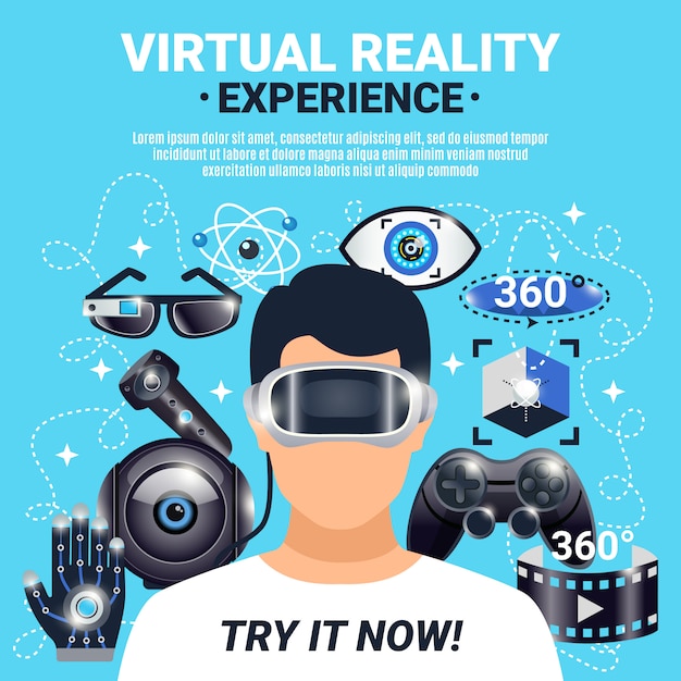 Vetor grátis poster de realidade virtual
