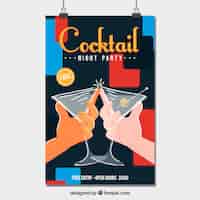 Vetor grátis poster do brinde do cocktail