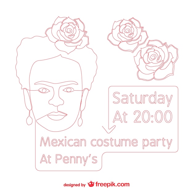 Poster do partido traje mexicano