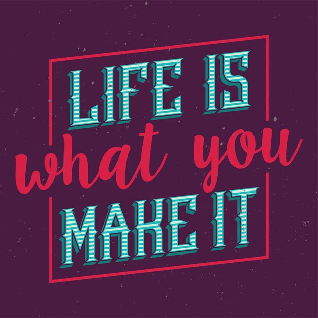 Pôster motivacional. Projeto de citação inspiradora.