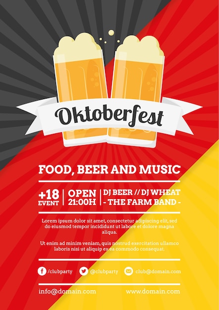 Poster oktoberfest com cores da bandeira