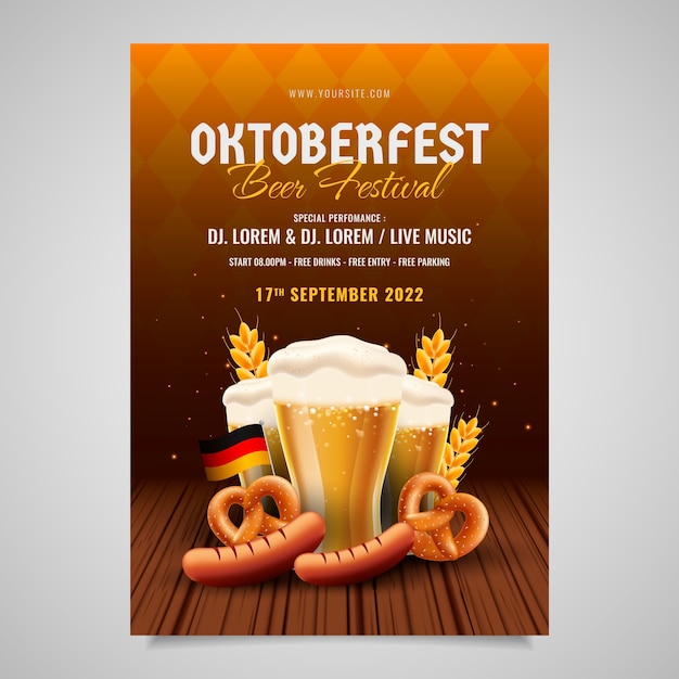 Pôster realista da oktoberfest