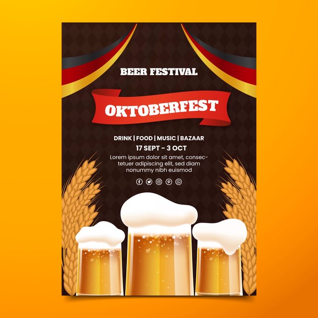 Pôster realista da oktoberfest