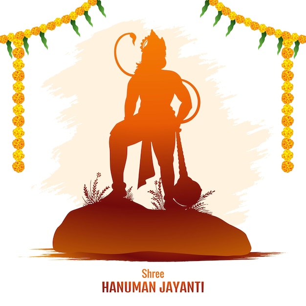 Poster tradicional de Hanuman Jayanti com fundo bonito