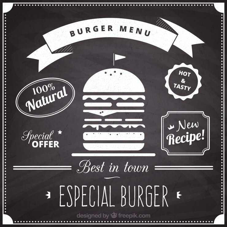 Vetor grátis prateleira do menu hamburger