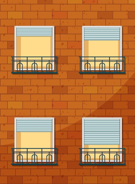 Vetor grátis prédio de apartamentos com janelas