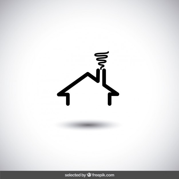 Vetor grátis preto casa logotipo verdadeiro estado