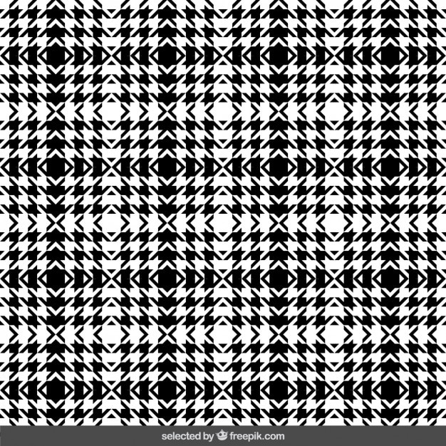 Vetor grátis preto e branco padrão houndstooth