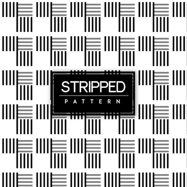 Vetor grátis preto e branco stripped seamless pattern background