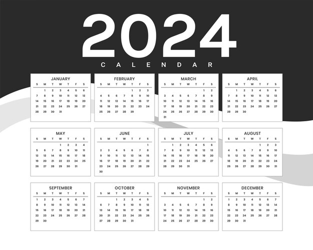 preto escuro 2024 modelo de planejador mensal ficar organizado e focado vetor