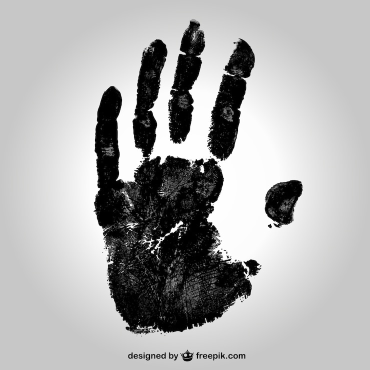 Vetor grátis preto handprint