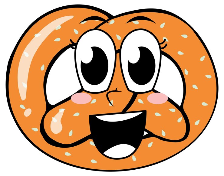 Vetor grátis pretzel com cara de feliz