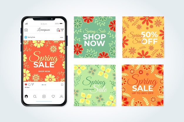 Primavera venda instagram post coleção conceito