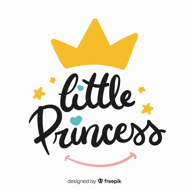 Vetor grátis princesa letras fundo com coroa
