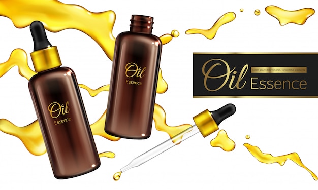 Produto de cosméticos naturais 3d realista vector publicidade banner, modelo de cartaz de promo