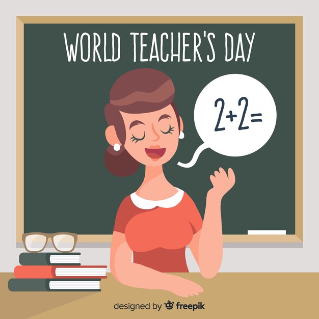 Professor de composição de dia de professores de mundo
