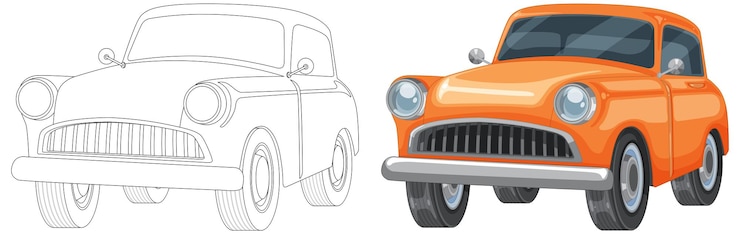 Vetor grátis progressão de ilustração vector de carros clássicos