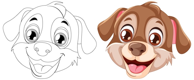 Progresso da ilustração vector de cachorro alegre