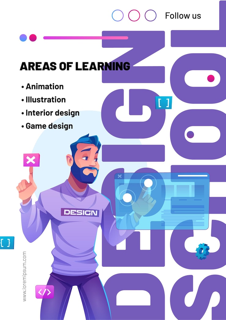 Vetor grátis projetar banner de desenho animado da web com ilustrador usando interface artificial